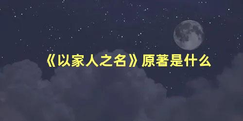 《以家人之名》原著是什么