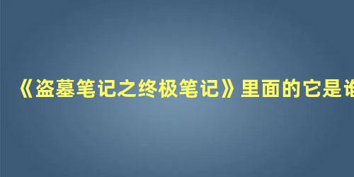 《盗墓笔记之终极笔记》里面的它是谁