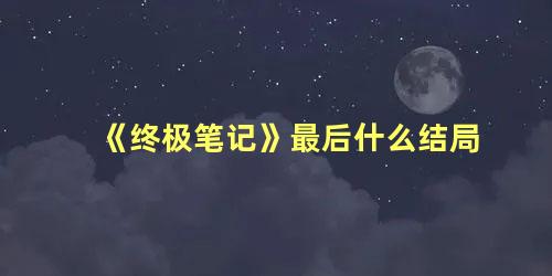 《终极笔记》最后什么结局