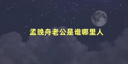 孟晚舟老公是谁哪里人