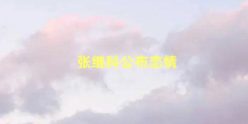 张继科公布恋情