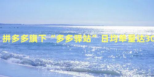 拼多多旗下“多多驿站”日均单量达3000万