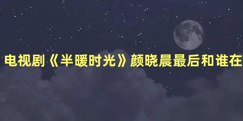 电视剧《半暖时光》颜晓晨最后和谁在一起了