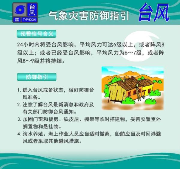 台风预警信号分为几种?